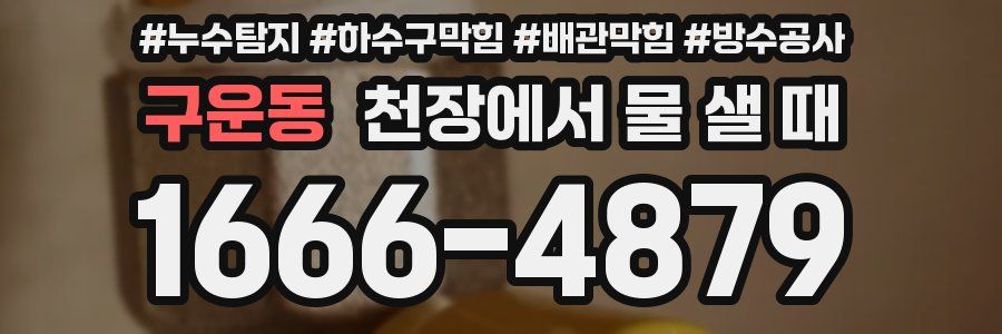 구운동 천장에서 물 샐 때
