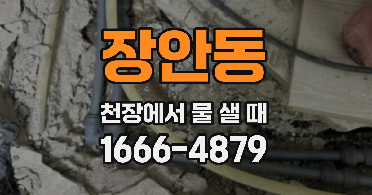 장안동 천장에서 물 샐 때
