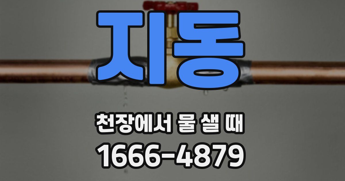 지동 천장에서 물 샐 때