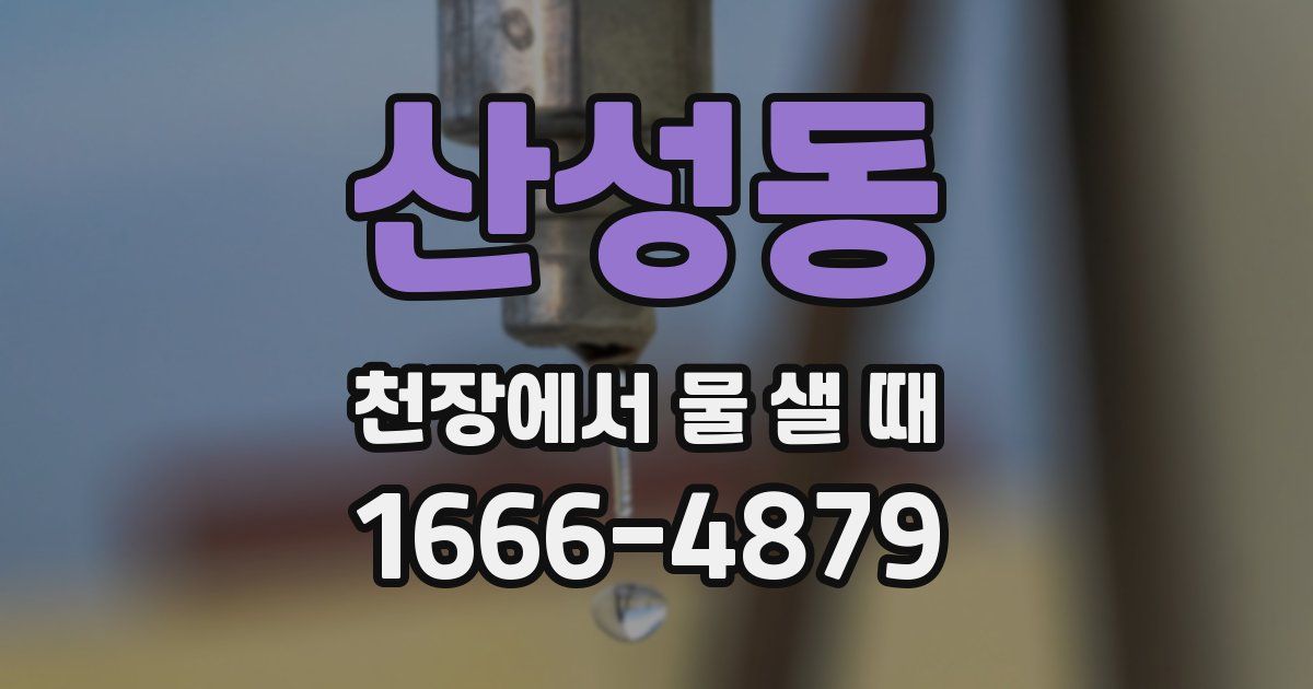 산성동 천장에서 물 샐 때