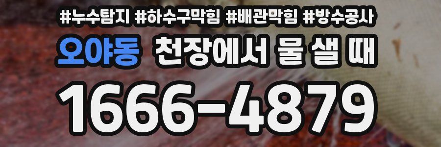 오야동 천장에서 물 샐 때