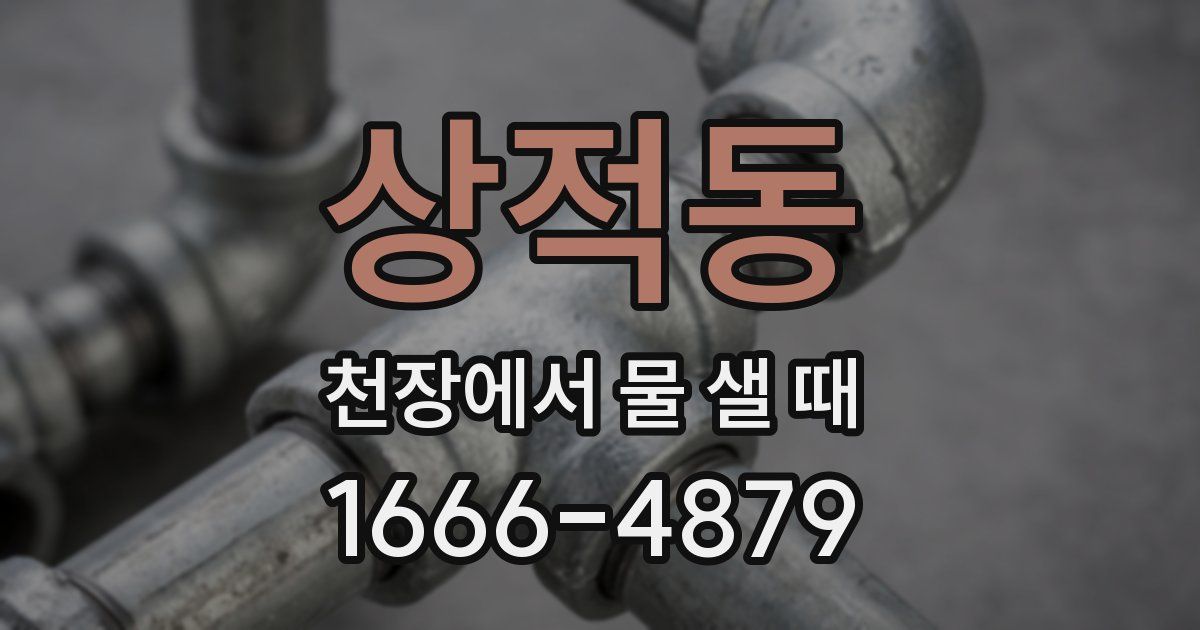 상적동 천장에서 물 샐 때