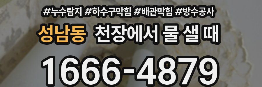 성남동 천장에서 물 샐 때