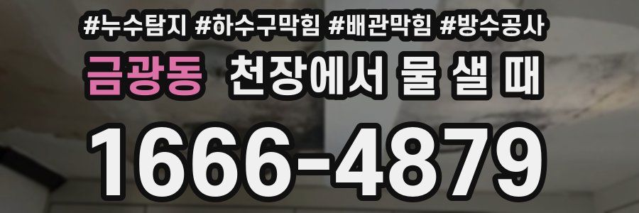 금광동 천장에서 물 샐 때