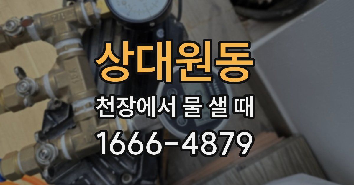 상대원동 천장에서 물 샐 때