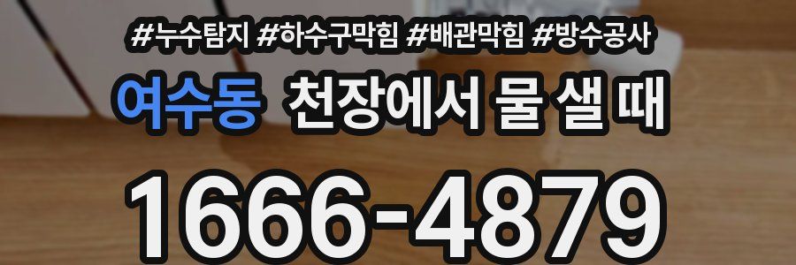 여수동 천장에서 물 샐 때