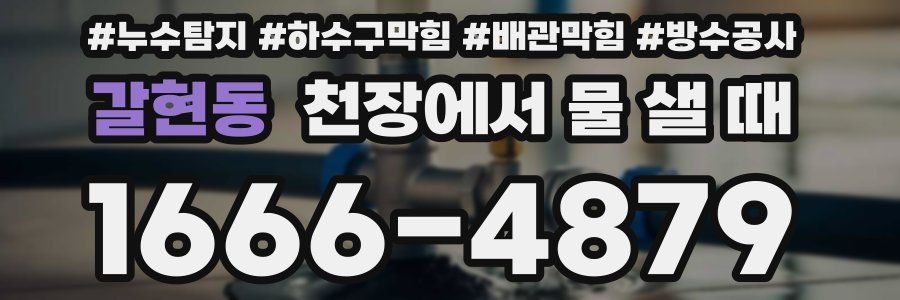 갈현동 천장에서 물 샐 때