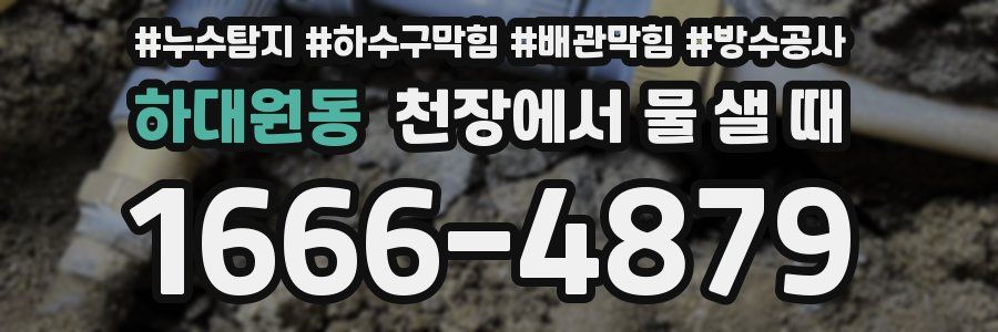 하대원동 천장에서 물 샐 때