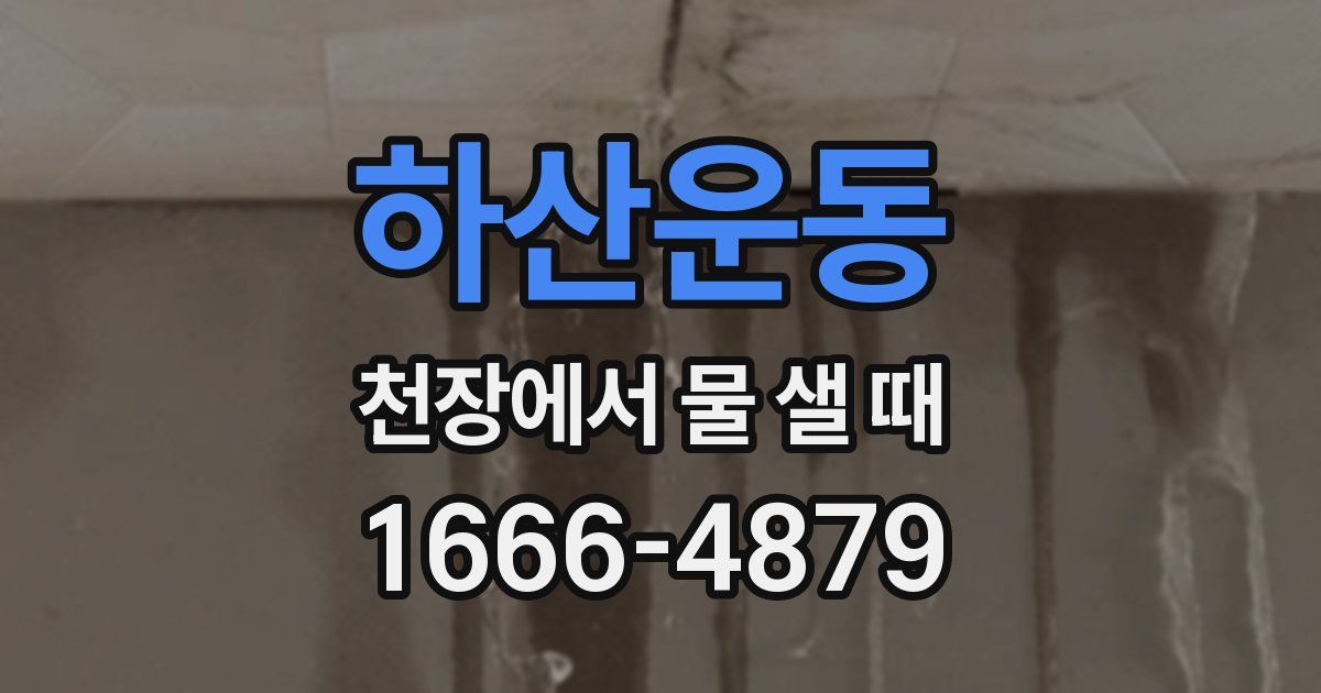 하산운동 천장에서 물 샐 때