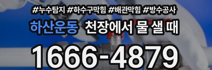 하산운동 천장에서 물 샐 때