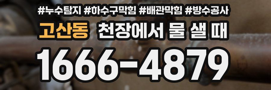 고산동 천장에서 물 샐 때