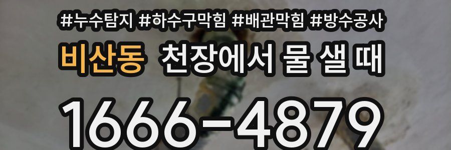 비산동 천장에서 물 샐 때