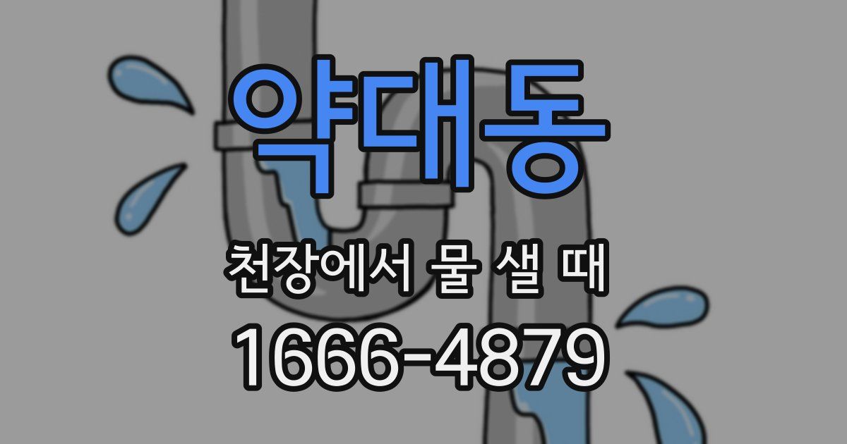 약대동 천장에서 물 샐 때