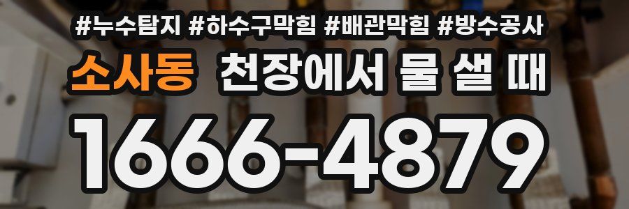 소사동 천장에서 물 샐 때