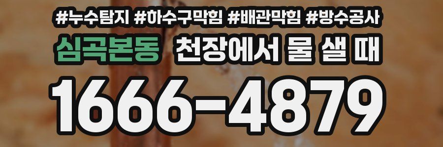 심곡본동 천장에서 물 샐 때