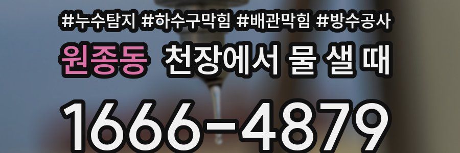 원종동 천장에서 물 샐 때