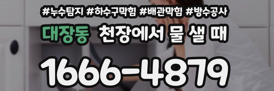대장동 천장에서 물 샐 때