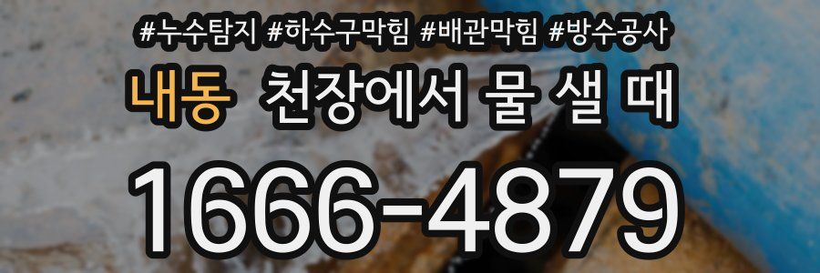 내동 천장에서 물 샐 때