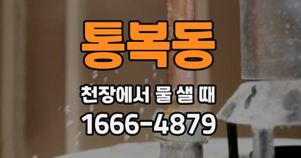 통복동 천장에서 물 샐 때