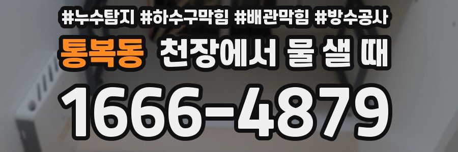 통복동 천장에서 물 샐 때