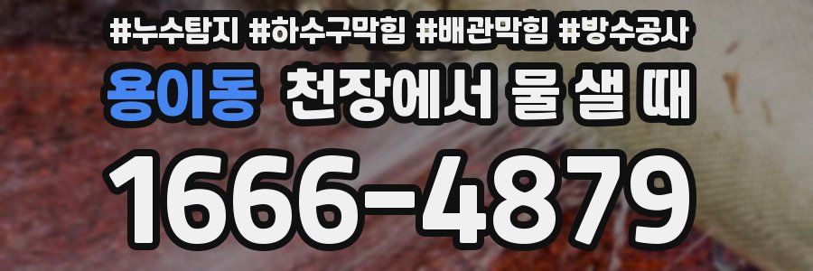 용이동 천장에서 물 샐 때