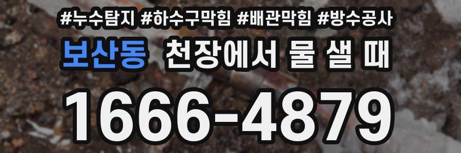 보산동 천장에서 물 샐 때