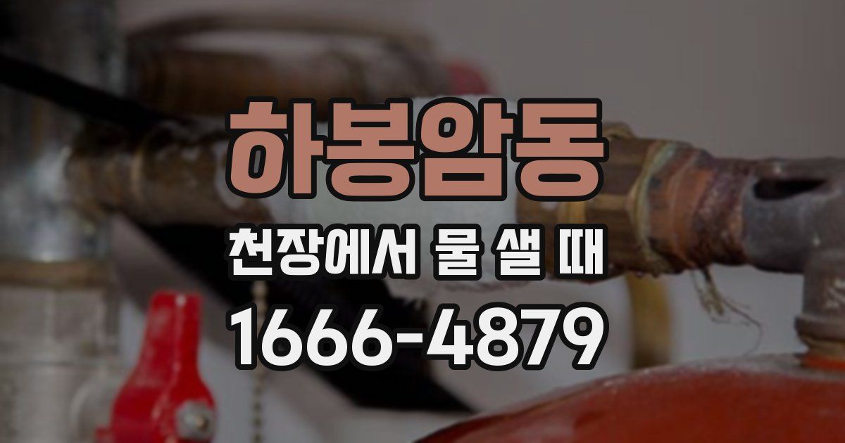 하봉암동 천장에서 물 샐 때