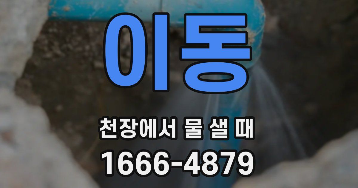 이동 천장에서 물 샐 때