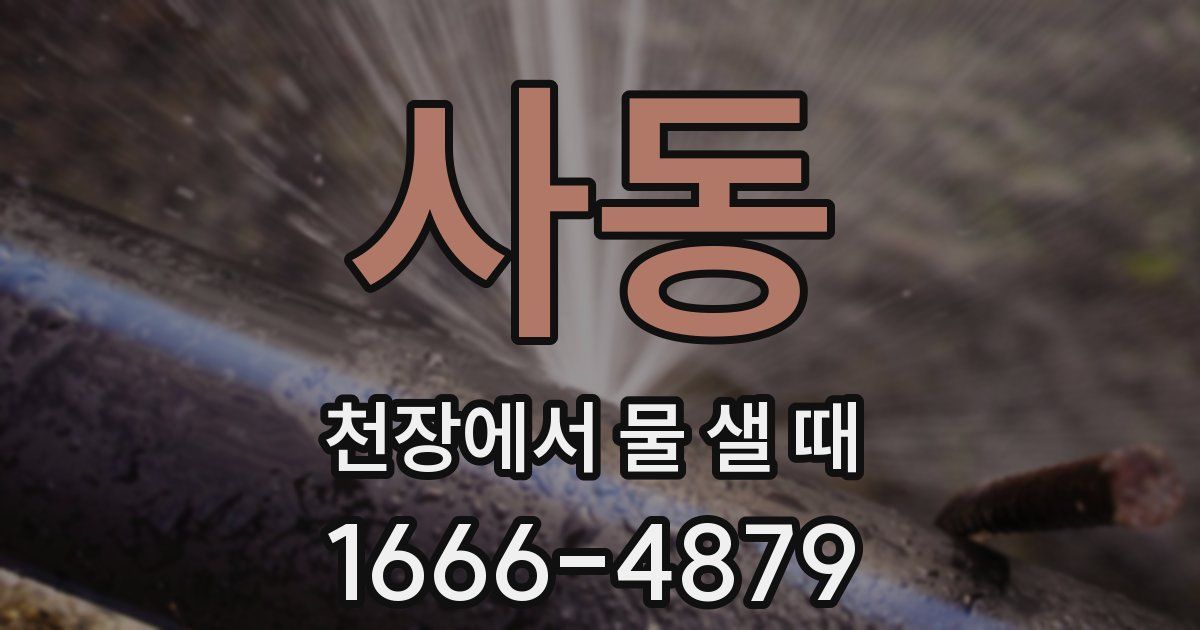 사동 천장에서 물 샐 때