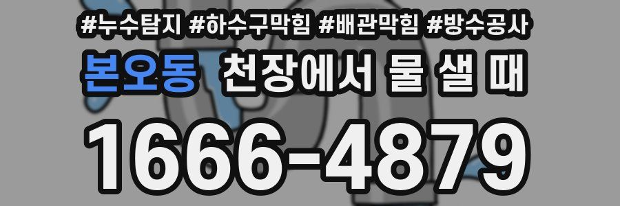 본오동 천장에서 물 샐 때