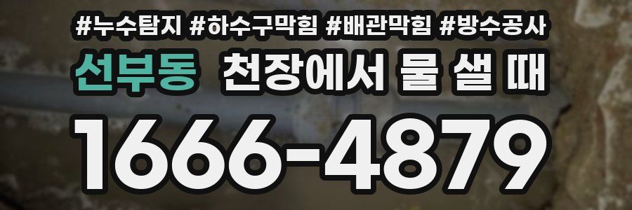 선부동 천장에서 물 샐 때