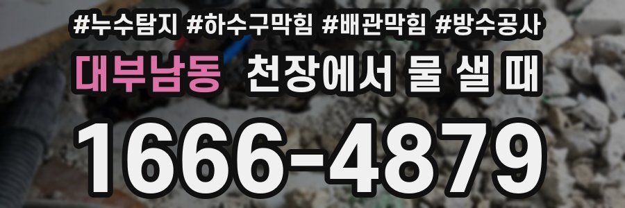 대부남동 천장에서 물 샐 때