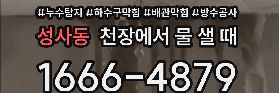 성사동 천장에서 물 샐 때