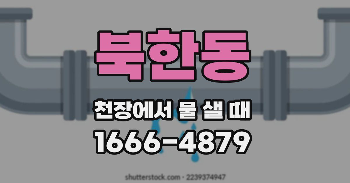 북한동 천장에서 물 샐 때