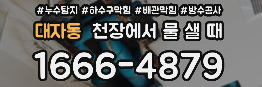 대자동 천장에서 물 샐 때