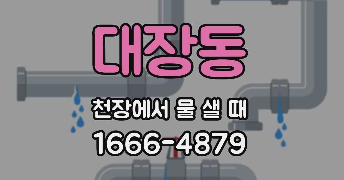 대장동 천장에서 물 샐 때