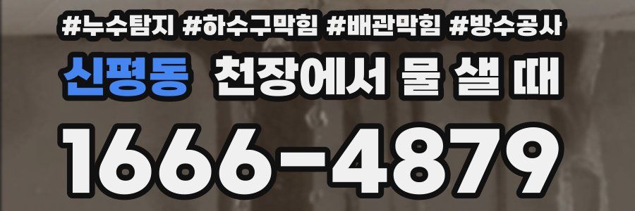 신평동 천장에서 물 샐 때