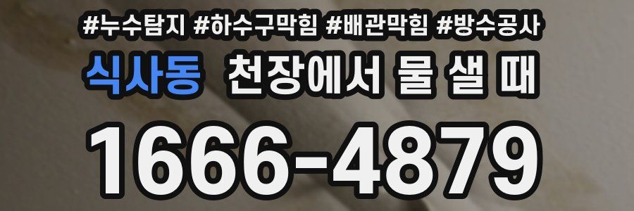 식사동 천장에서 물 샐 때