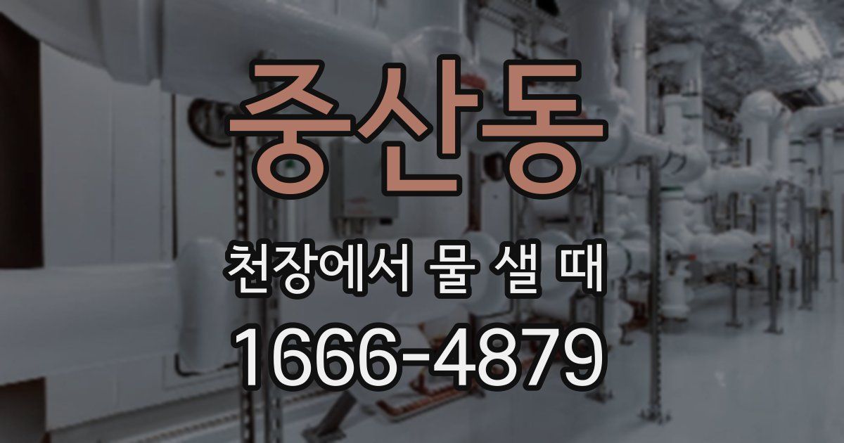중산동 천장에서 물 샐 때