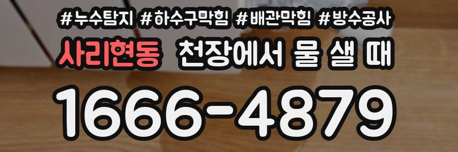 사리현동 천장에서 물 샐 때