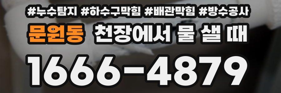 문원동 천장에서 물 샐 때