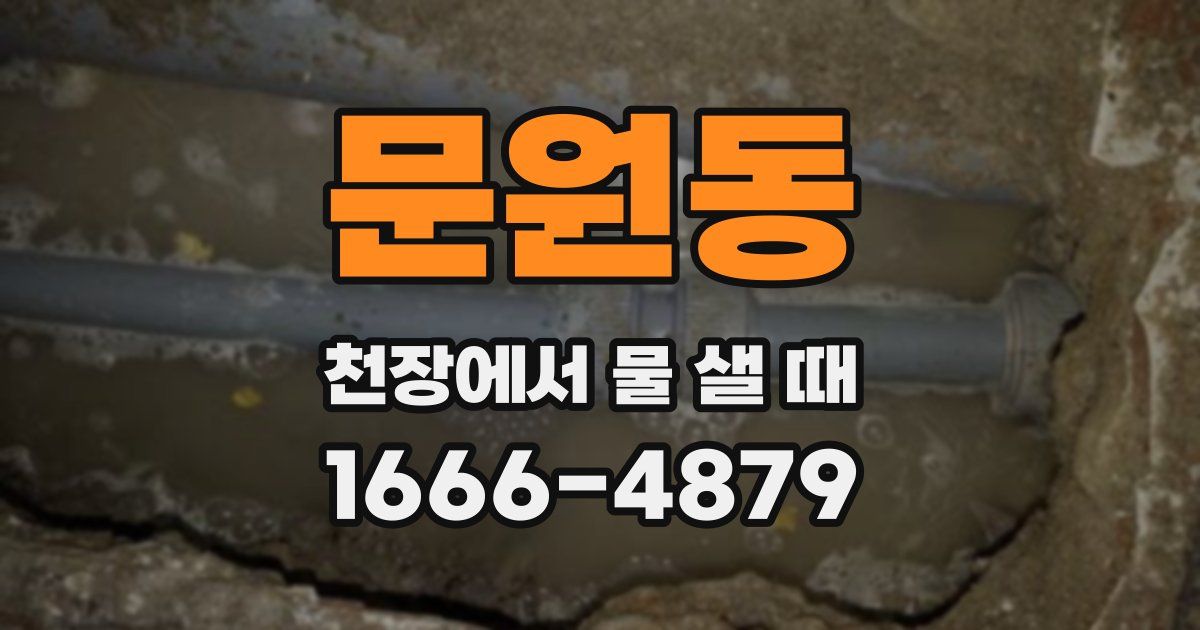 문원동 천장에서 물 샐 때