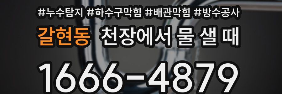 갈현동 천장에서 물 샐 때