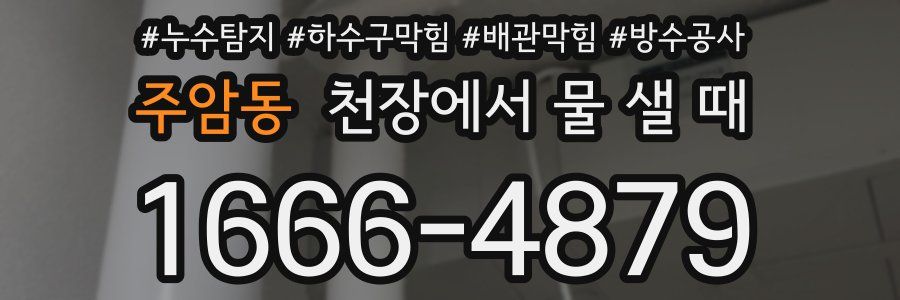 주암동 천장에서 물 샐 때