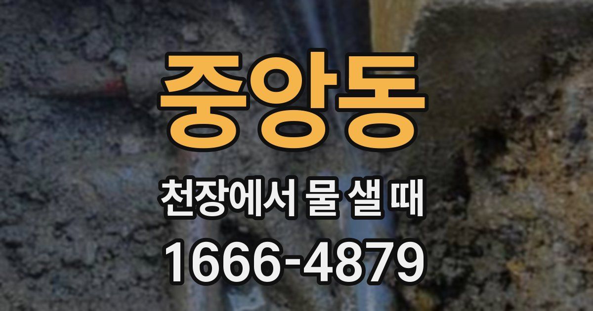 중앙동 천장에서 물 샐 때