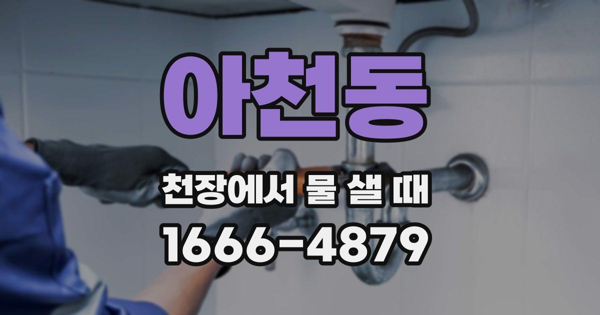 아천동 천장에서 물 샐 때