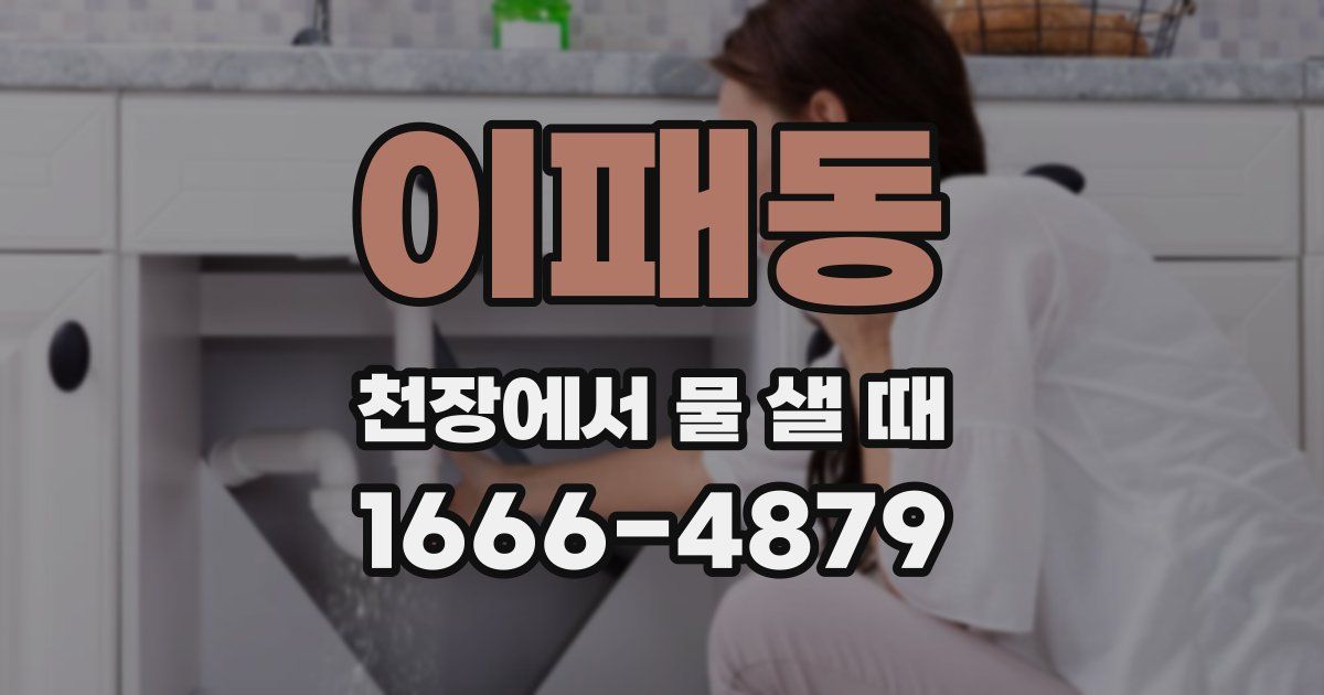 이패동 천장에서 물 샐 때
