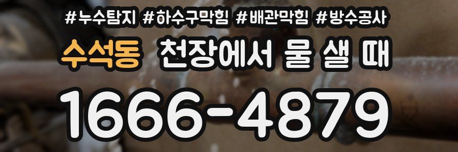 수석동 천장에서 물 샐 때