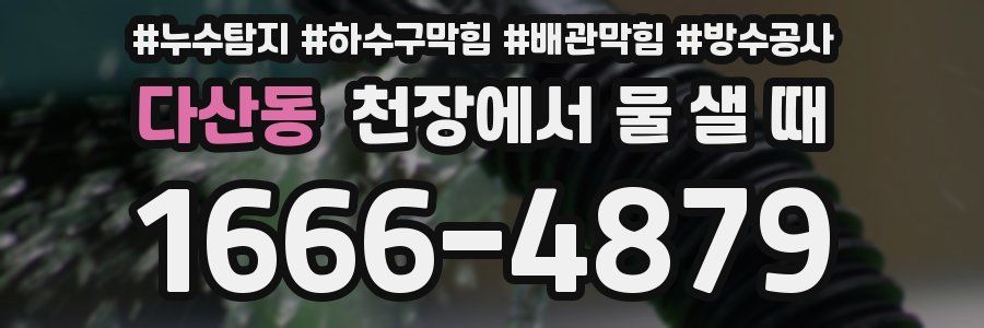 다산동 천장에서 물 샐 때