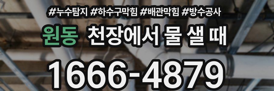 원동 천장에서 물 샐 때